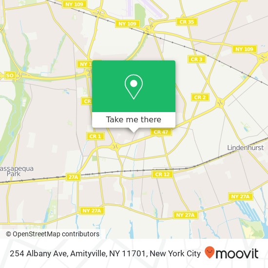 Mapa de 254 Albany Ave, Amityville, NY 11701
