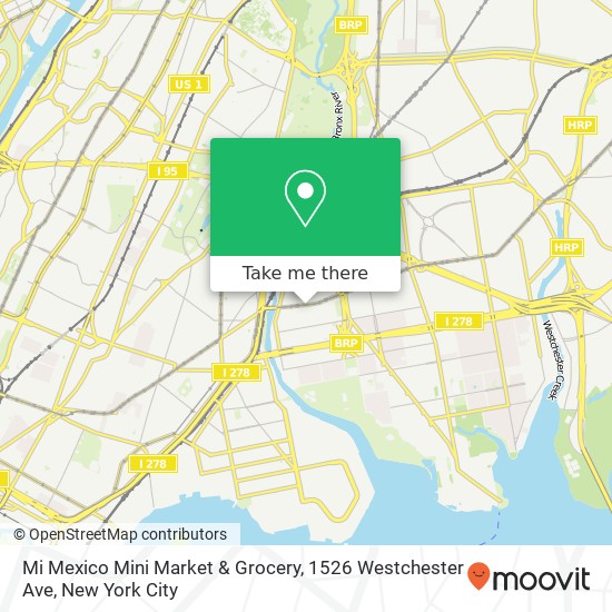 Mapa de Mi Mexico Mini Market & Grocery, 1526 Westchester Ave
