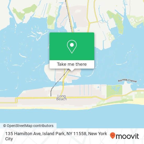 Mapa de 135 Hamilton Ave, Island Park, NY 11558