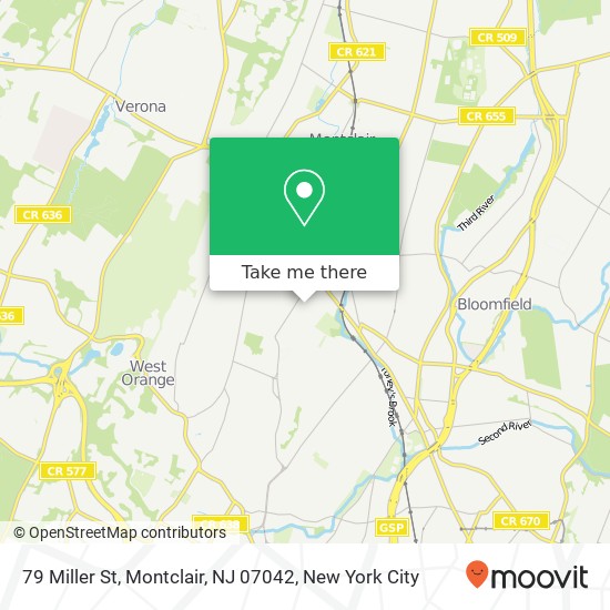 Mapa de 79 Miller St, Montclair, NJ 07042