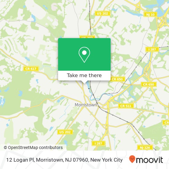 12 Logan Pl, Morristown, NJ 07960 map