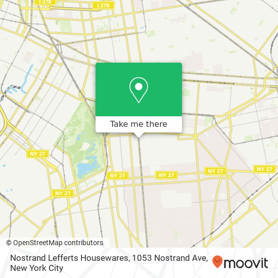 Nostrand Lefferts Housewares, 1053 Nostrand Ave map