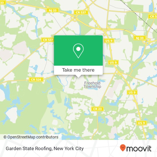 Garden State Roofing map