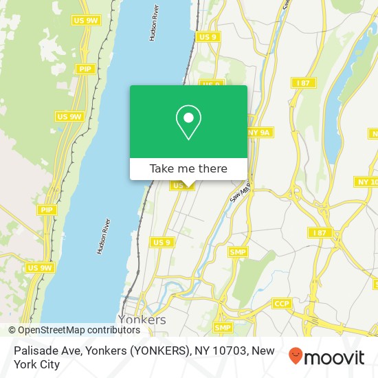 Mapa de Palisade Ave, Yonkers (YONKERS), NY 10703