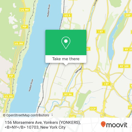 Mapa de 156 Morsemere Ave, Yonkers (YONKERS), <B>NY< / B> 10703