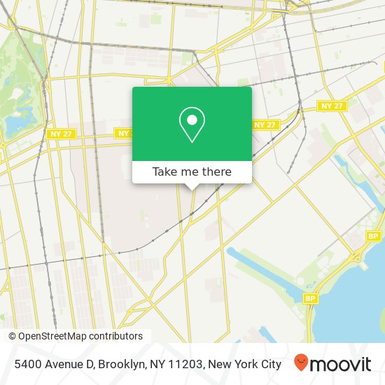 Mapa de 5400 Avenue D, Brooklyn, NY 11203