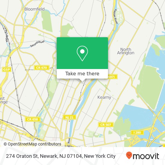 Mapa de 274 Oraton St, Newark, NJ 07104