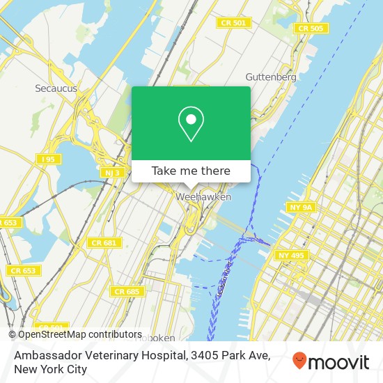 Mapa de Ambassador Veterinary Hospital, 3405 Park Ave