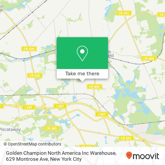 Golden Champion North America Inc Warehouse, 629 Montrose Ave map
