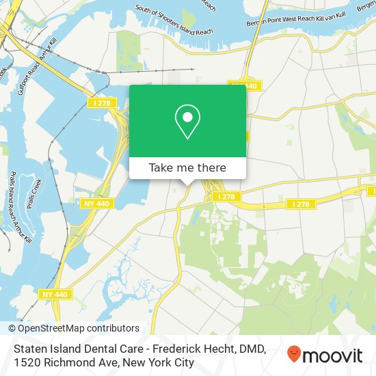 Mapa de Staten Island Dental Care - Frederick Hecht, DMD, 1520 Richmond Ave