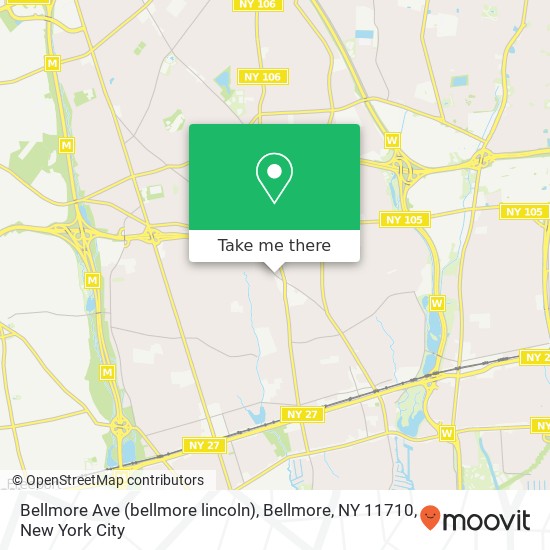 Mapa de Bellmore Ave (bellmore lincoln), Bellmore, NY 11710