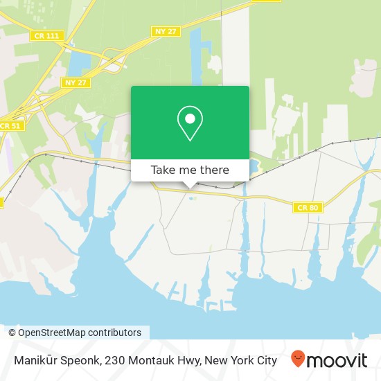 Mapa de Manikūr Speonk, 230 Montauk Hwy