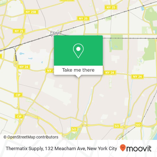 Mapa de Thermatix Supply, 132 Meacham Ave