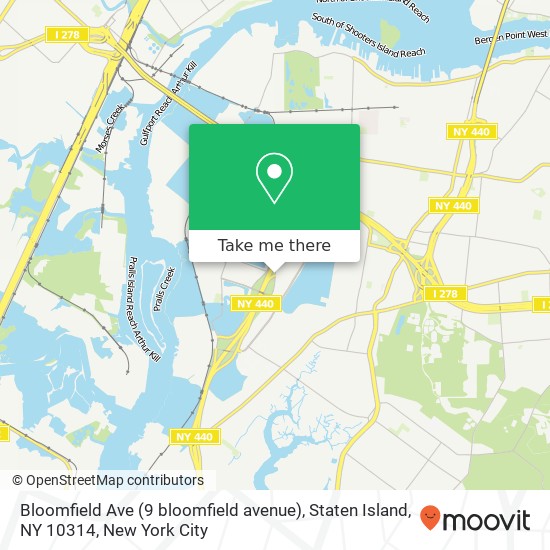 Mapa de Bloomfield Ave (9 bloomfield avenue), Staten Island, NY 10314