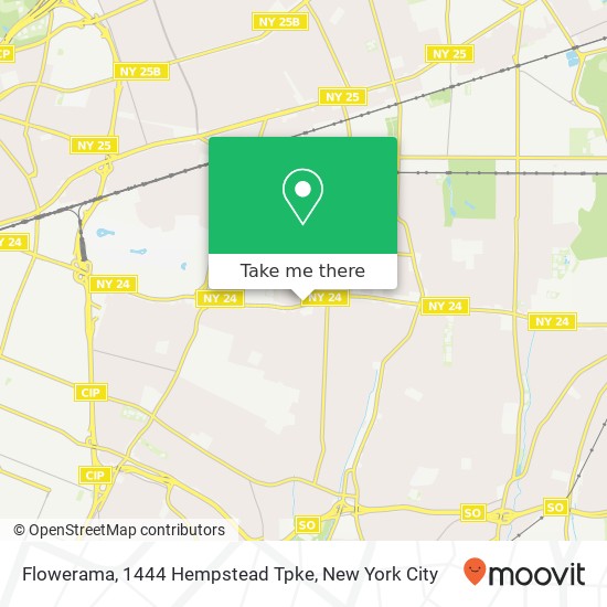 Flowerama, 1444 Hempstead Tpke map