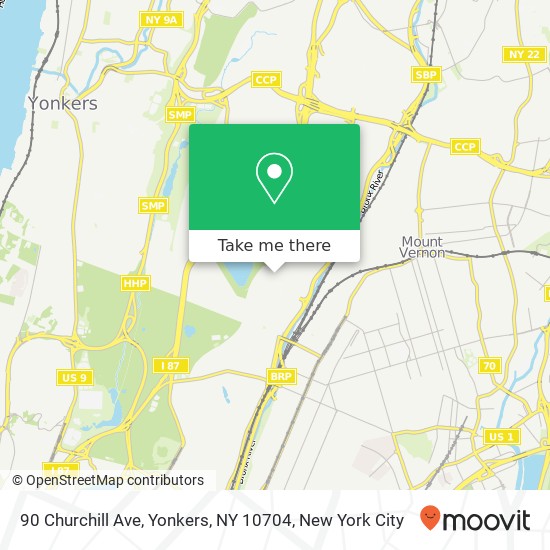 90 Churchill Ave, Yonkers, NY 10704 map