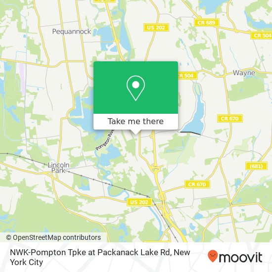NWK-Pompton Tpke at Packanack Lake Rd map