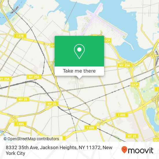 Mapa de 8332 35th Ave, Jackson Heights, NY 11372