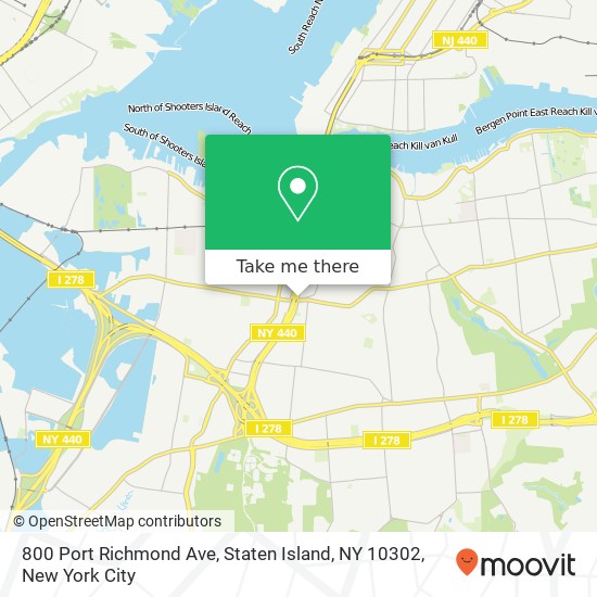 Mapa de 800 Port Richmond Ave, Staten Island, NY 10302
