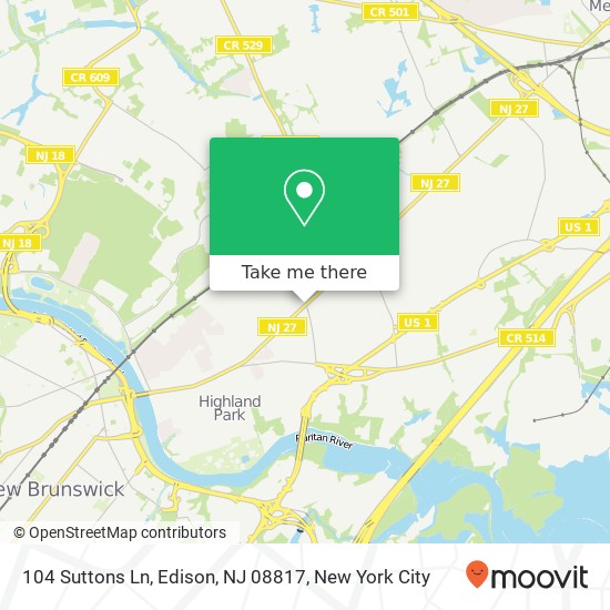 104 Suttons Ln, Edison, NJ 08817 map