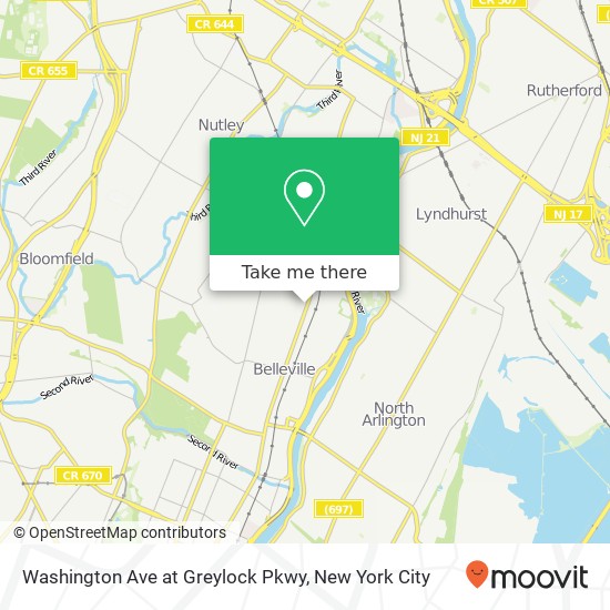 Mapa de Washington Ave at Greylock Pkwy