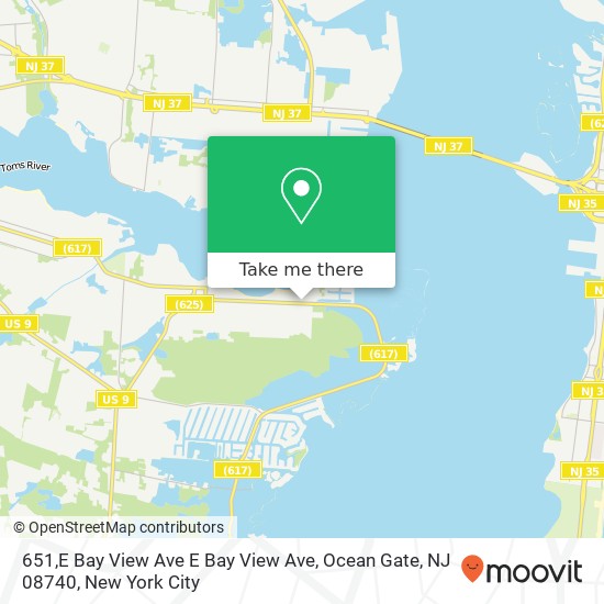 Mapa de 651,E Bay View Ave E Bay View Ave, Ocean Gate, NJ 08740