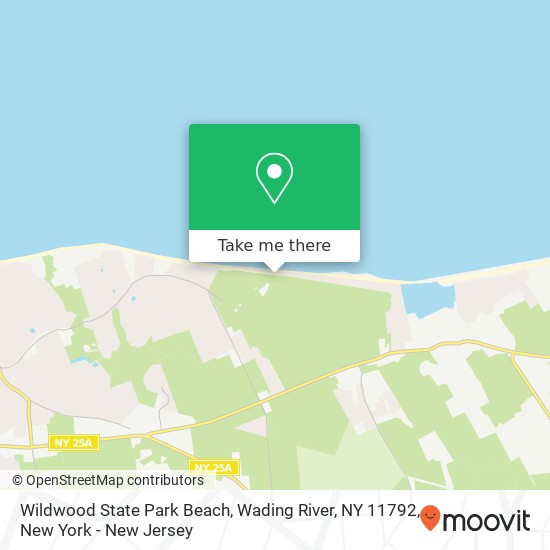 Mapa de Wildwood State Park Beach, Wading River, NY 11792