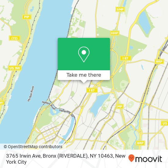Mapa de 3765 Irwin Ave, Bronx (RIVERDALE), NY 10463