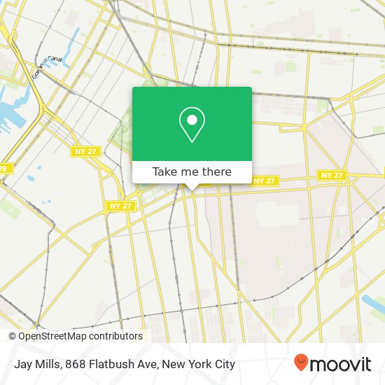 Mapa de Jay Mills, 868 Flatbush Ave