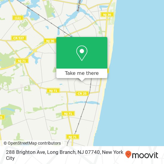 Mapa de 288 Brighton Ave, Long Branch, NJ 07740