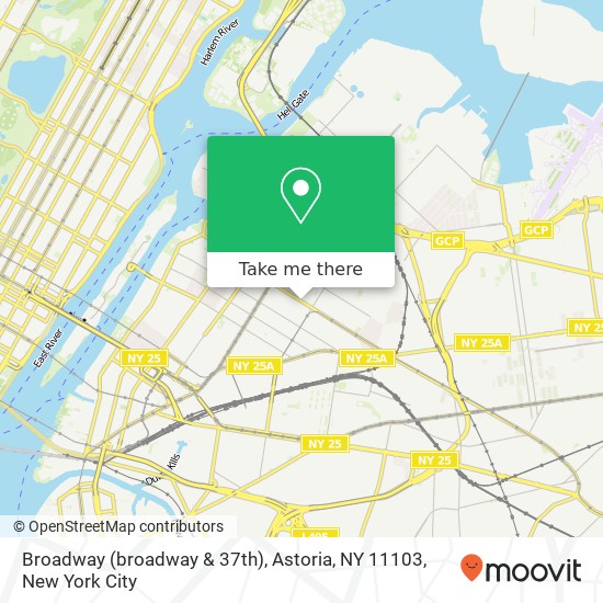 Mapa de Broadway (broadway & 37th), Astoria, NY 11103