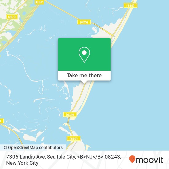 Mapa de 7306 Landis Ave, Sea Isle City, <B>NJ< / B> 08243