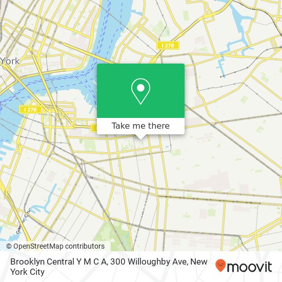 Mapa de Brooklyn Central Y M C A, 300 Willoughby Ave