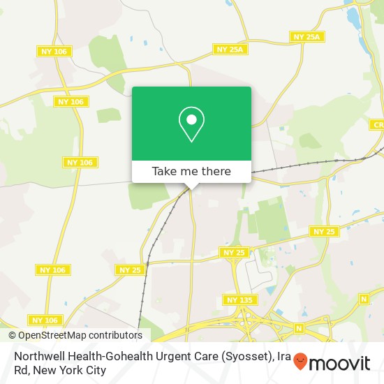 Northwell Health-Gohealth Urgent Care (Syosset), Ira Rd map