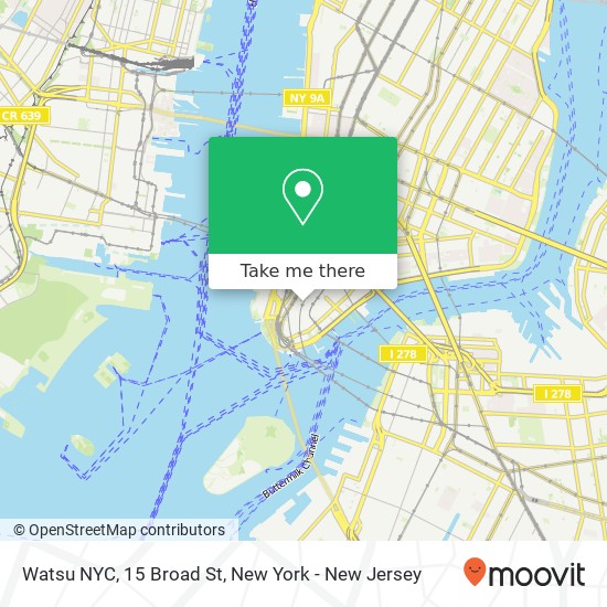 Watsu NYC, 15 Broad St map