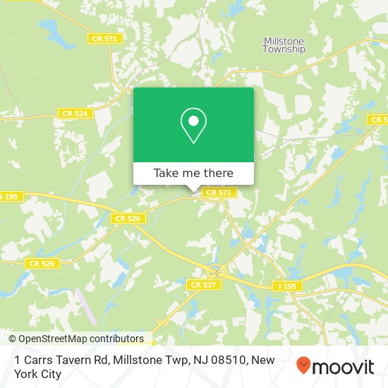 Mapa de 1 Carrs Tavern Rd, Millstone Twp, NJ 08510