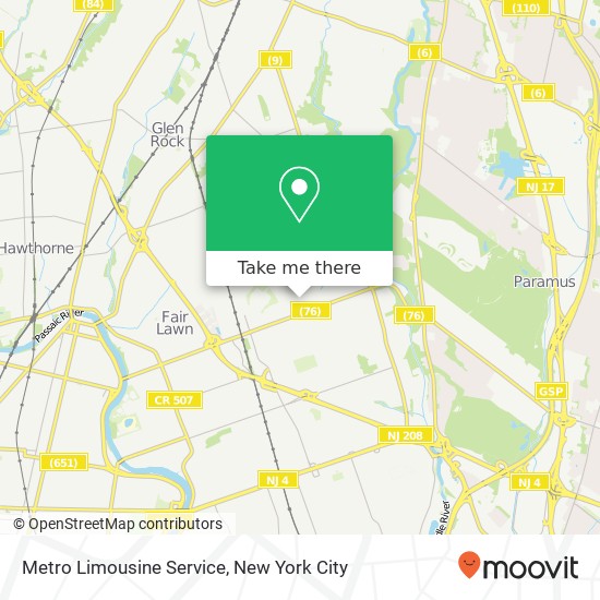 Mapa de Metro Limousine Service