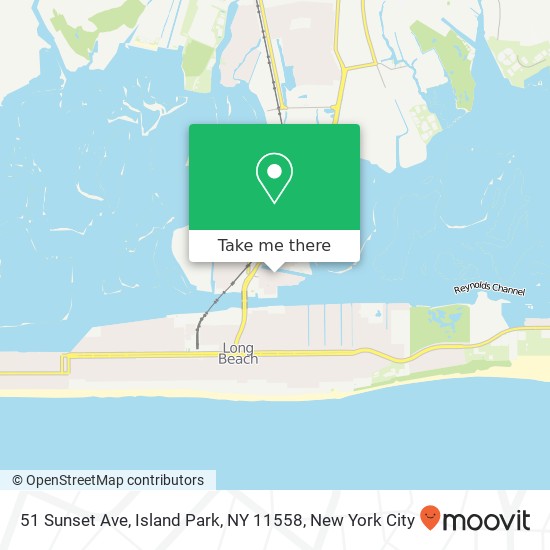 Mapa de 51 Sunset Ave, Island Park, NY 11558