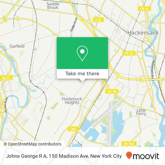 Mapa de Johns George R A, 150 Madison Ave