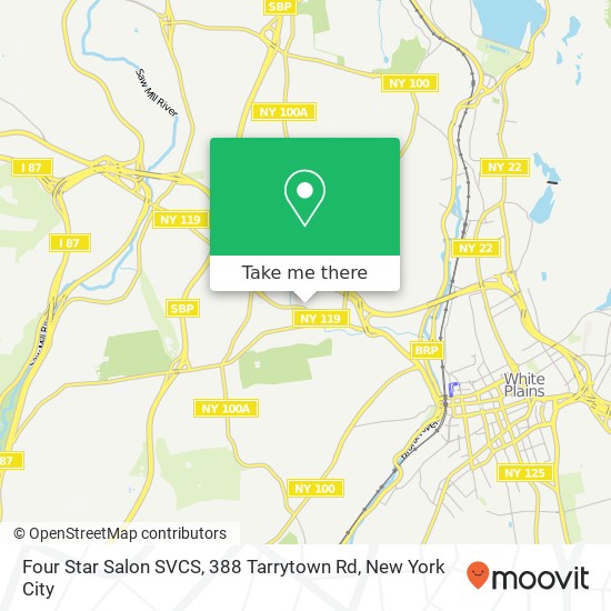 Mapa de Four Star Salon SVCS, 388 Tarrytown Rd