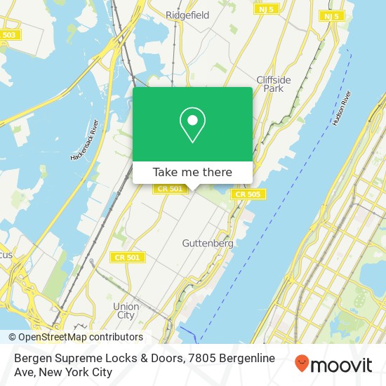 Mapa de Bergen Supreme Locks & Doors, 7805 Bergenline Ave