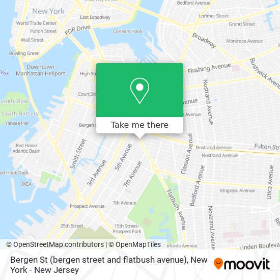 Bergen St (bergen street and flatbush avenue) map