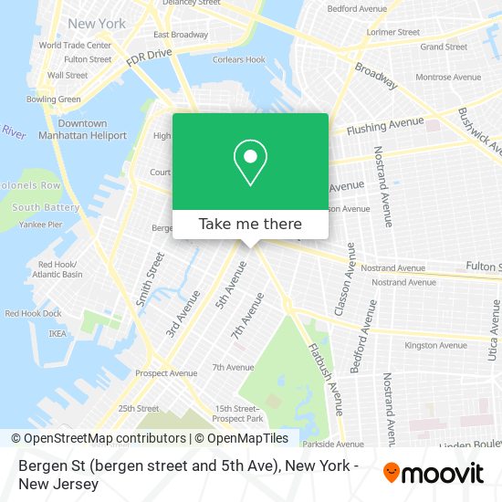 Bergen St (bergen street and 5th Ave) map