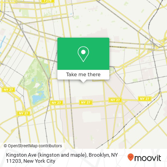 Mapa de Kingston Ave (kingston and maple), Brooklyn, NY 11203