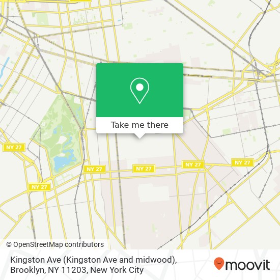 Mapa de Kingston Ave (Kingston Ave and midwood), Brooklyn, NY 11203