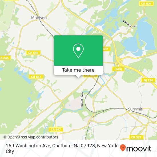 Mapa de 169 Washington Ave, Chatham, NJ 07928