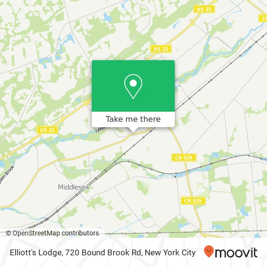 Mapa de Elliott's Lodge, 720 Bound Brook Rd