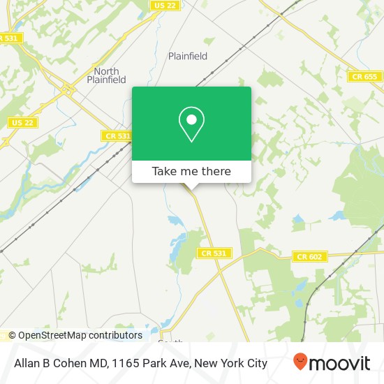 Mapa de Allan B Cohen MD, 1165 Park Ave