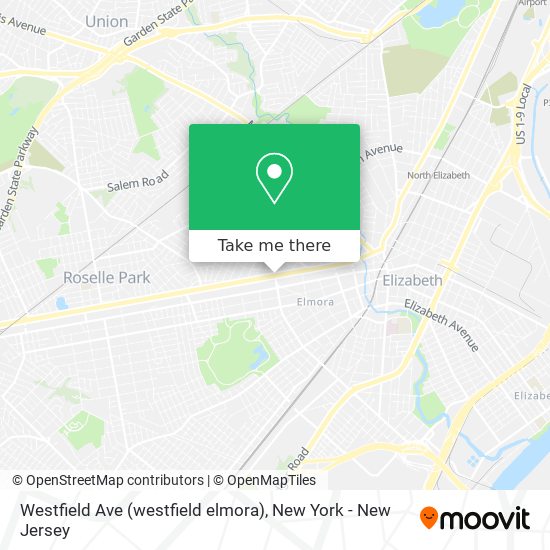 Westfield Ave (westfield elmora) map