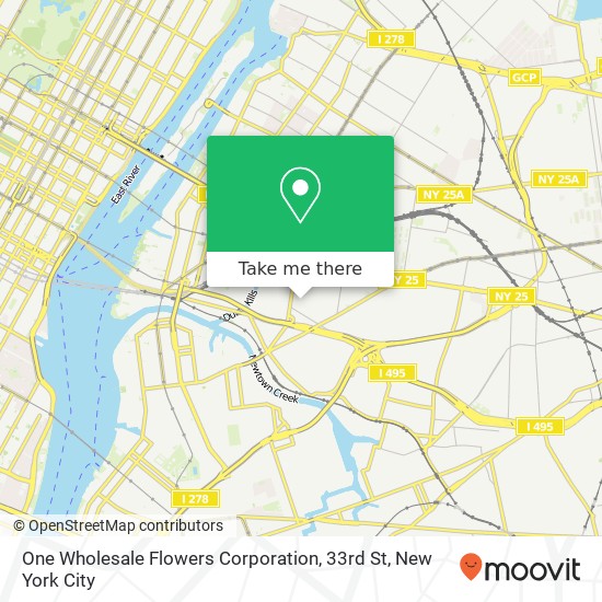 One Wholesale Flowers Corporation, 33rd St map